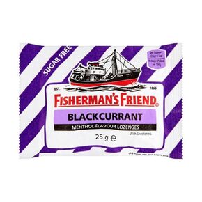 Fishermans Friend Blackcurrant Flavour Lozenges with Sweeteners 25g-PACK-OF-12 by Fishermans