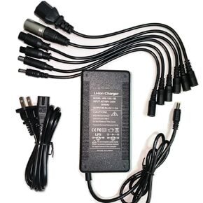 54.6V 2A Charger Replacement Universal (7 Plugs) for 48V Lithium 13S Battery Rad Power Lectric XP Sondors Pedego Jasion eb7 Evercross H5 Vsett 8, 8+ etc. 48 Volt Charger