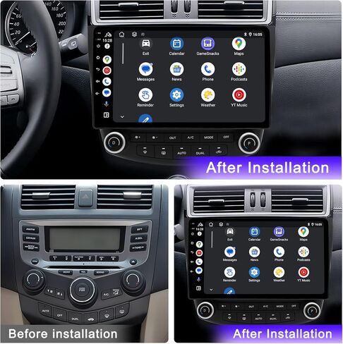 for Honda Accord 7th 2003 2004 2005 2006 2007, Android 13 Car Stereo with Wireless Carplay Android Auto, 10 inch Touchscreen Car Radio Support Bluetooth WiFi GPS Navigation FM/RDS Radio Head Unit in Saudi Arabia