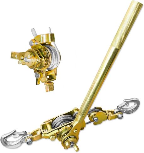 Come Along Winch Puller 3T 10FT, Cable Hoist Winch Puller with 2 Hooks, Come Along Tool Heavy Duty, Ratchet Puller for Lifting Pulling Construction Building in Saudi Arabia