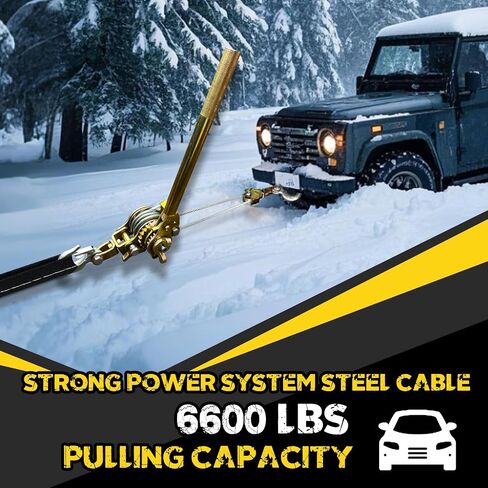 Come Along Winch Puller 3T 10FT, Cable Hoist Winch Puller with 2 Hooks, Come Along Tool Heavy Duty, Ratchet Puller for Lifting Pulling Construction Building in Saudi Arabia