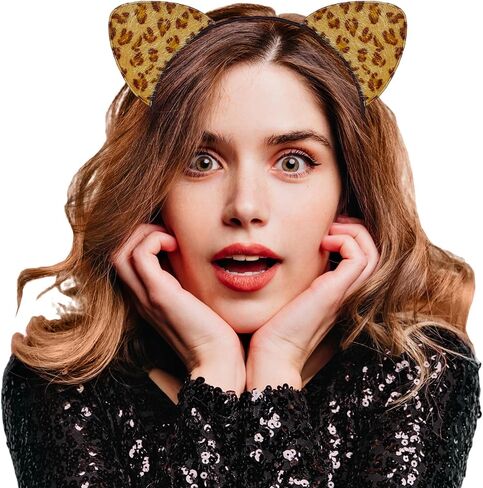 IGMaryBox Cat Ears Headband Black Velvet Cat Ears Hairband Animal Ears Headband for Halloween Cosplay Cat Costume Accessories in Kuwait
