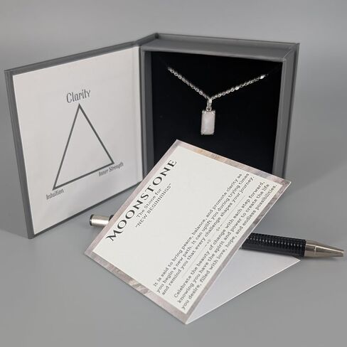 قلادة Moonstone 925 Sterling Silver Necklace للنساء. مجوهرات مونستون هدايا جديدة للنساء. قلادة الحجر القمر مجوهرات ذات مغزى in Kuwait