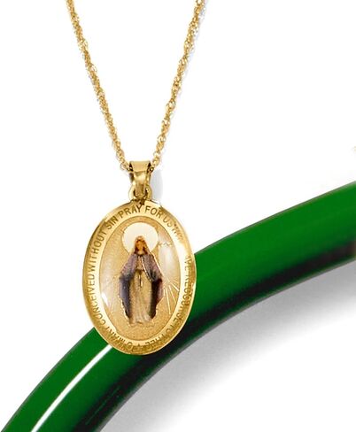 Ross-Simons 14kt Yellow Gold Miraculous Medal Pendant Necklace With Multicolored Enamel in Saudi Arabia
