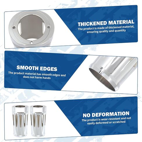 Motorcycle Upper Fork Boot Slider Covers Protective Shells Compatible with Harley Touring Street Glide Road King Electra Glide Trike Models 1980-2024 (Chrome) in Saudi Arabia
