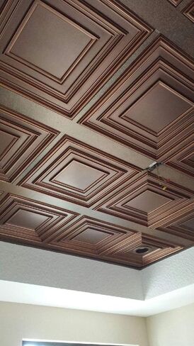 Schoolhouse-Faux Tin Ceiling Tile - Antique Copper 25-Pack in Saudi Arabia