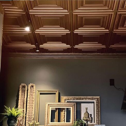 Schoolhouse-Faux Tin Ceiling Tile - Antique Copper 25-Pack in Saudi Arabia