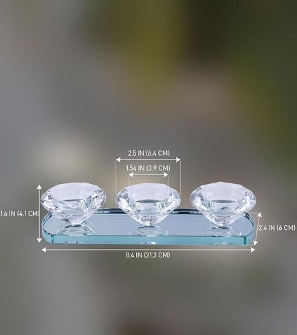 Clear Crystal Candle Holder, 2-Arms Glass Tealight Candlestick Holders, Pillar Votive Candelabra Candle Holders Stand Decorative for Table Centerpiece, Party, Wedding, Birthday in Saudi Arabia