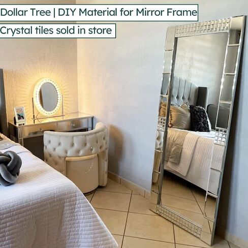 Diflart Peel and Stick Mirror Backsplash, Silver, 4x8 Inch, Beveled Mirror Subway Kitchen Bar Wall Tile (5.8 Sq.ft, 26 Pcs) in Saudi Arabia