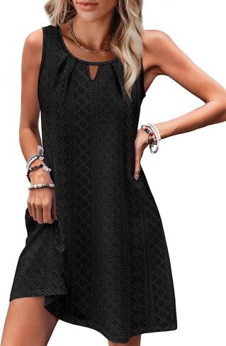 Summer Dresses for Women Sleeveless Beach Vacation Coverup with Pockets (S-2XL) in Saudi Arabia