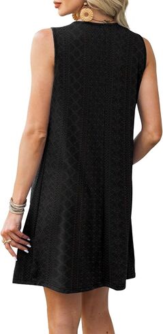 Summer Dresses for Women Sleeveless Beach Vacation Coverup with Pockets (S-2XL) in Saudi Arabia