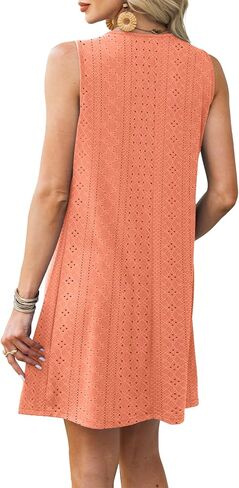 Summer Dresses for Women Sleeveless Beach Vacation Coverup with Pockets (S-2XL) in Saudi Arabia