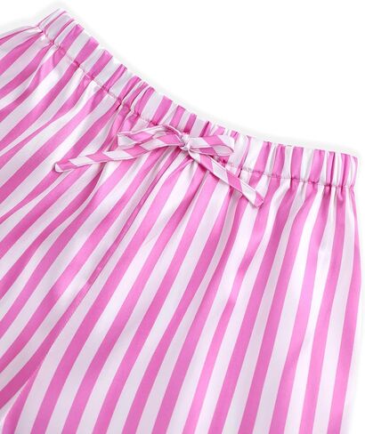 Remidoo Women's Short Sleeve V Neck Shirt with Capri Pants Lounge Set Silk Pj Set in Saudi Arabia