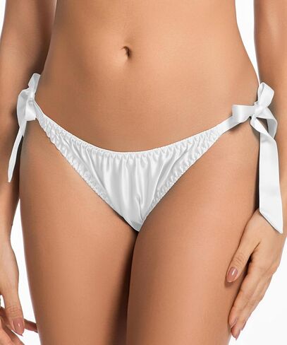 Silk Panties for Women Lightweight Smooth and Breathable Satin Tie-Side Underwear,SoftCheeky Fit Daily Comfort in Kuwait