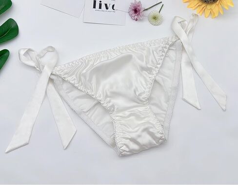 Silk Panties for Women Lightweight Smooth and Breathable Satin Tie-Side Underwear,SoftCheeky Fit Daily Comfort in Kuwait