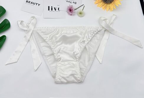 Silk Panties for Women Lightweight Smooth and Breathable Satin Tie-Side Underwear,SoftCheeky Fit Daily Comfort in Kuwait