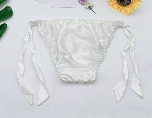 Silk Panties for Women Lightweight Smooth and Breathable Satin Tie-Side Underwear,SoftCheeky Fit Daily Comfort in Kuwait
