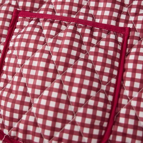 SOLILOQUY Women's Cropped Quilted Jacket Long Sleeve Zip Up Gingham Printed LightWeight Puffer Coat Cardigan in Kuwait