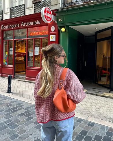 SOLILOQUY Women's Cropped Quilted Jacket Long Sleeve Zip Up Gingham Printed LightWeight Puffer Coat Cardigan in Kuwait