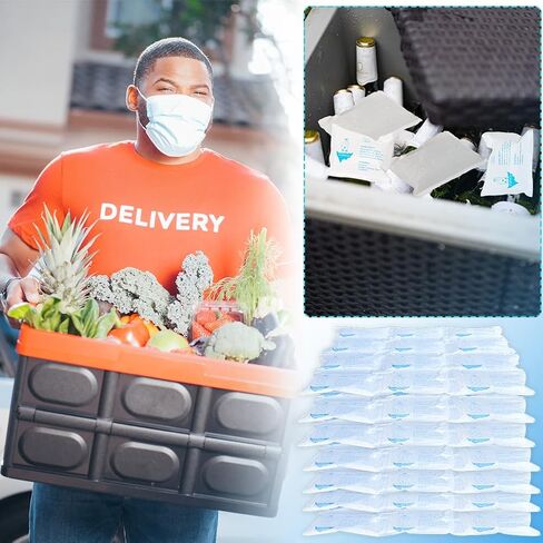 Dry Ice Packs for Shipping Frozen Food & Perishables - 2 Sheets(12 Pack Large Ice Cells per Sheet) | Long-Lasting Cold Reusable Freezer Packs for Coolers, Lunch Bags & Insulated Boxes in Saudi Arabia
