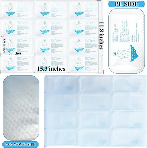 Dry Ice Packs for Shipping Frozen Food & Perishables - 2 Sheets(12 Pack Large Ice Cells per Sheet) | Long-Lasting Cold Reusable Freezer Packs for Coolers, Lunch Bags & Insulated Boxes in Saudi Arabia
