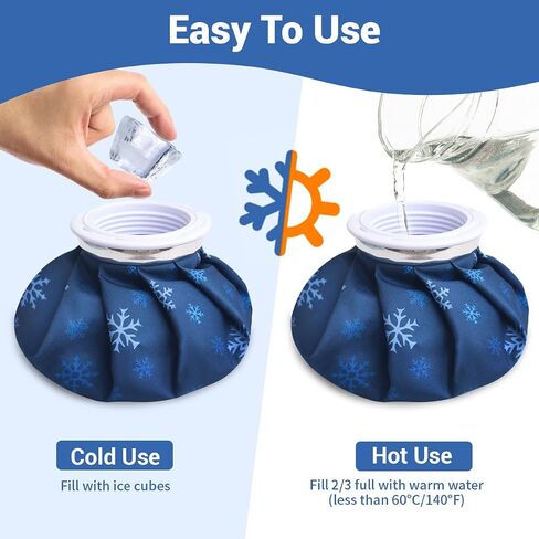 NEWGO Ice Pack for Injury Reusable, Small Ice Bag Refillable Ice Pack for Hot Cold Therapy and Pain Relief, Hot Water Bag, No-Leak Medical Ice Bag (6 Inch) in Saudi Arabia