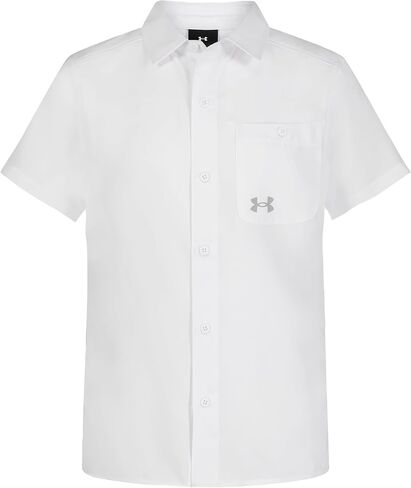 Under Armour Boys Outdoor Short Sleeve Shirt, Woven Button Down, Collared Neckline in Saudi Arabia