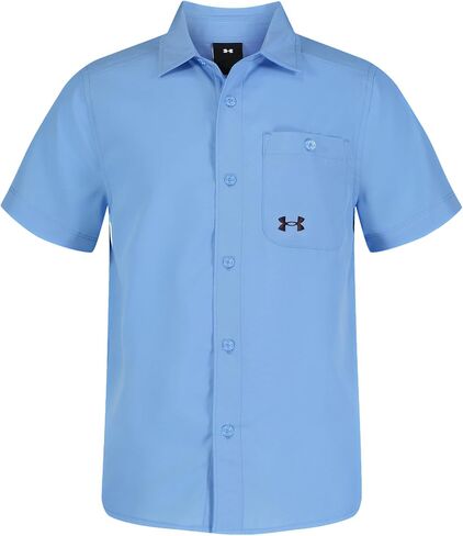 Under Armour Boys Outdoor Short Sleeve Shirt, Woven Button Down, Collared Neckline in Saudi Arabia