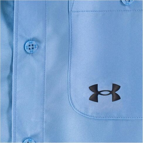 Under Armour Boys Outdoor Short Sleeve Shirt, Woven Button Down, Collared Neckline in Saudi Arabia