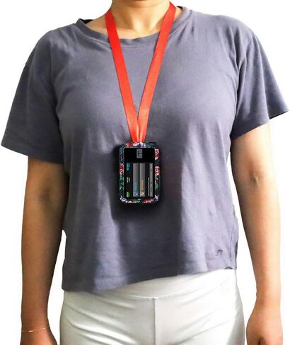 Premium Patterned Holster (with Belt Clip/Metal Loop/Lanyard) for Tandem Diabetes Care Insulin Pump T:Slim X2 (All Models) (Black-Rosa chinensis) in Kuwait