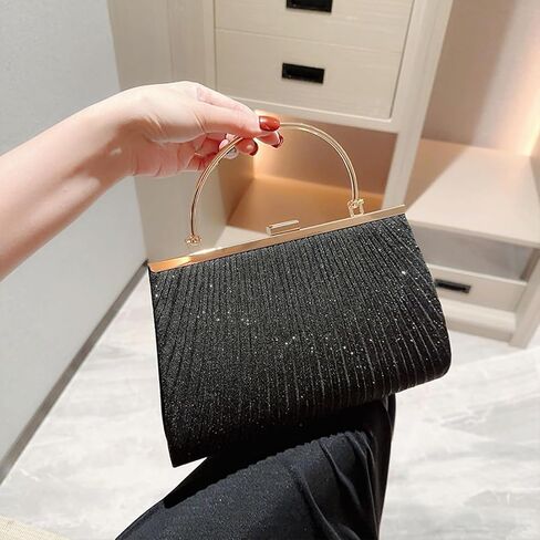 Pahajim Sparkly Evening Bag Bling Clutch Purses for Women, Small Glitter Sequin Handbag Fancy Dressy Purse with Strap in Saudi Arabia