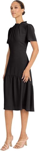 Maggy London Women's Elegant Ruffle Mock Neck Short Sleeve Midi A-line Cocktail-Special Occasion Wedding Guest Dress in Saudi Arabia
