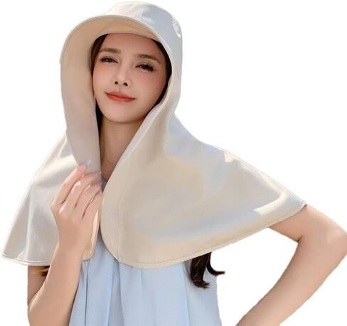 Sun Hats for Women Sun Protection Wide Brim Shawl with Neck Flap Hiking Visor Hat Outdoor Summer Beach Grey in Kuwait