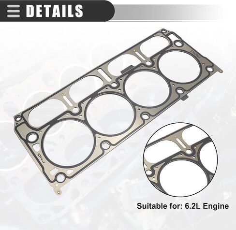 Motoforti Cylinder Head Gasket, Suitable for 6.2L Engine, for Cadillac Escalade 2015-2023, Metal, No.12688943/12659260, Brown Black in Saudi Arabia