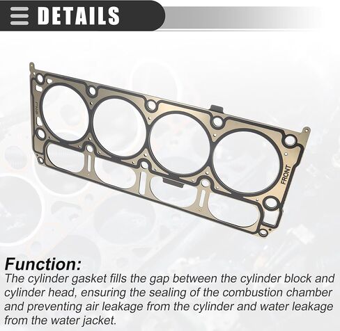 Motoforti Cylinder Head Gasket, Suitable for 6.2L Engine, for Cadillac Escalade 2015-2023, Metal, No.12688943/12659260, Brown Black in Saudi Arabia