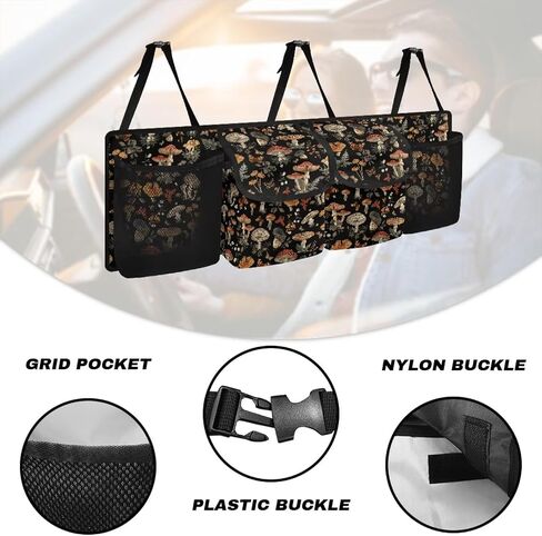 Mushroom Car Trunk Organizer,Large Capacity Car Storage Organizer,Hanging Foldable Car Organizers and Storage Car Interior Accessories in Saudi Arabia