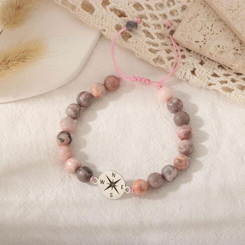 2025 Graduation Gifts for Her,Nature Stone Compass Bracelet Inspirational 5th 8th High School College Graduation Gifts in Saudi Arabia