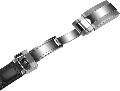 Juntan 20mm Watch Band Leather for Men Women, Premium Calfskin Genuine Leather Watch Strap Replacement Bands Straps with Oyster Perpetual Deployment Clasp in Kuwait