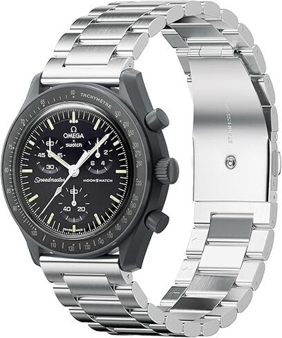 Stainless Steel Watch Bands for Moonswatch,Metal Watch Strap Compatible with Omega X Swatch Moonswatch Speedmaster Watch,Quickly Release Swatch Omega Replacement Band -20mm in Saudi Arabia