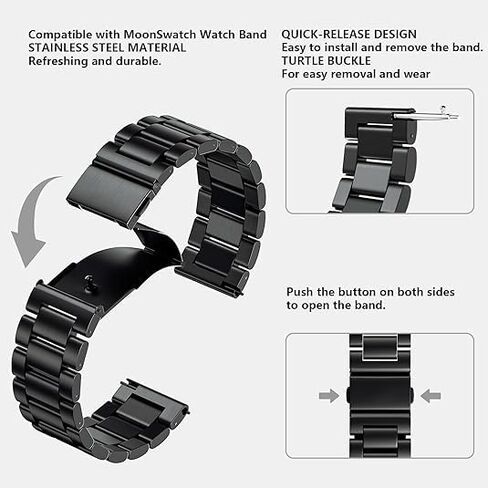 Stainless Steel Watch Bands for Moonswatch,Metal Watch Strap Compatible with Omega X Swatch Moonswatch Speedmaster Watch,Quickly Release Swatch Omega Replacement Band -20mm in Saudi Arabia
