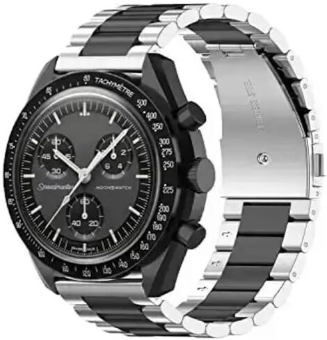 Stainless Steel Watch Bands for Moonswatch,Metal Watch Strap Compatible with Omega X Swatch Moonswatch Speedmaster Watch,Quickly Release Swatch Omega Replacement Band -20mm in Saudi Arabia
