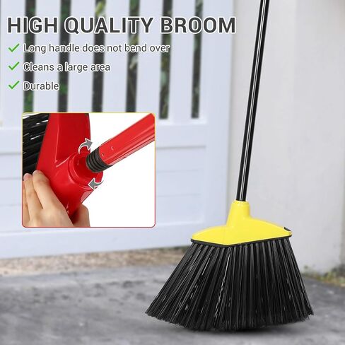 WILLBOND 20 Pcs Heavy Duty Broom Outdoor Indoor Commercial Angle Brooms Bulk for Courtyard Garage Lobby Mall Market Floor Home Kitchen Room Office Pet Hair Rubbish 54 Inch (Red) in Saudi Arabia