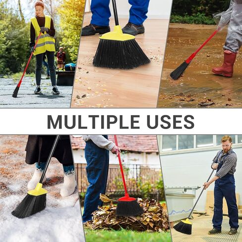 WILLBOND 20 Pcs Heavy Duty Broom Outdoor Indoor Commercial Angle Brooms Bulk for Courtyard Garage Lobby Mall Market Floor Home Kitchen Room Office Pet Hair Rubbish 54 Inch (Red) in Saudi Arabia