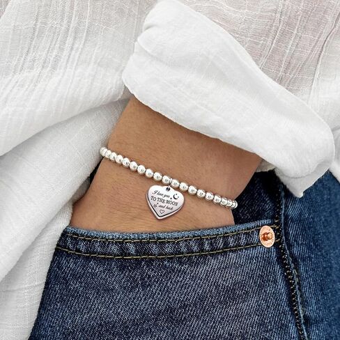 VIMIEW Heart Beads Womens Inspired Bracelets Adjustable Taylor Quotes Bracelets Friendship & Family Jewelry Birthday Valentines Gifts for Women Daughter Sister Bestfriend. in Saudi Arabia