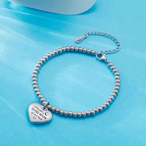 VIMIEW Heart Beads Womens Inspired Bracelets Adjustable Taylor Quotes Bracelets Friendship & Family Jewelry Birthday Valentines Gifts for Women Daughter Sister Bestfriend. in Saudi Arabia