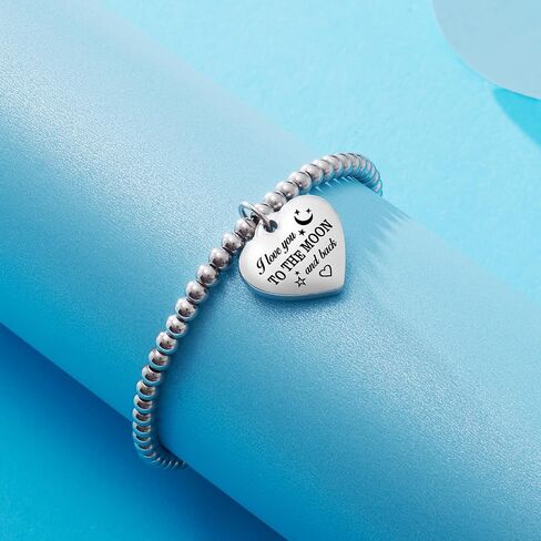 VIMIEW Heart Beads Womens Inspired Bracelets Adjustable Taylor Quotes Bracelets Friendship & Family Jewelry Birthday Valentines Gifts for Women Daughter Sister Bestfriend. in Saudi Arabia