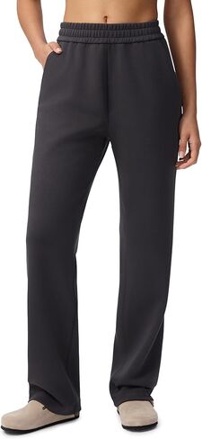 Women's 30" Wide Leg Sweatpants with Pockets High Waisted Sweat Pants Stretch Casual Lounge in Kuwait