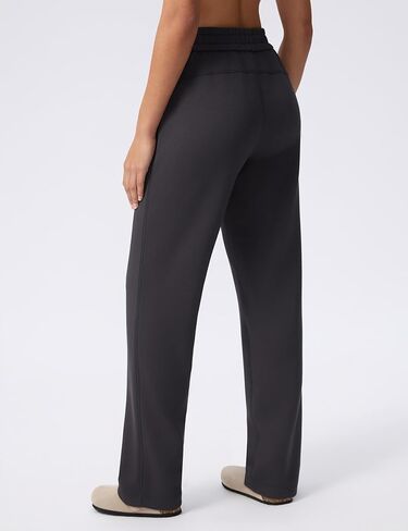 Women's 30" Wide Leg Sweatpants with Pockets High Waisted Sweat Pants Stretch Casual Lounge in Kuwait