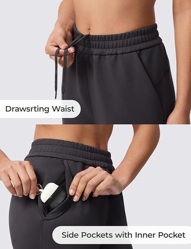 Women's 30" Wide Leg Sweatpants with Pockets High Waisted Sweat Pants Stretch Casual Lounge in Kuwait