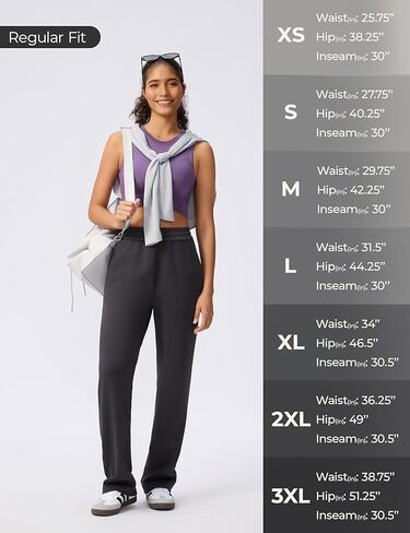 Women's 30" Wide Leg Sweatpants with Pockets High Waisted Sweat Pants Stretch Casual Lounge in Kuwait